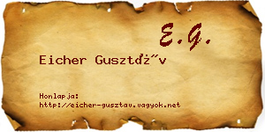 Eicher Gusztáv névjegykártya